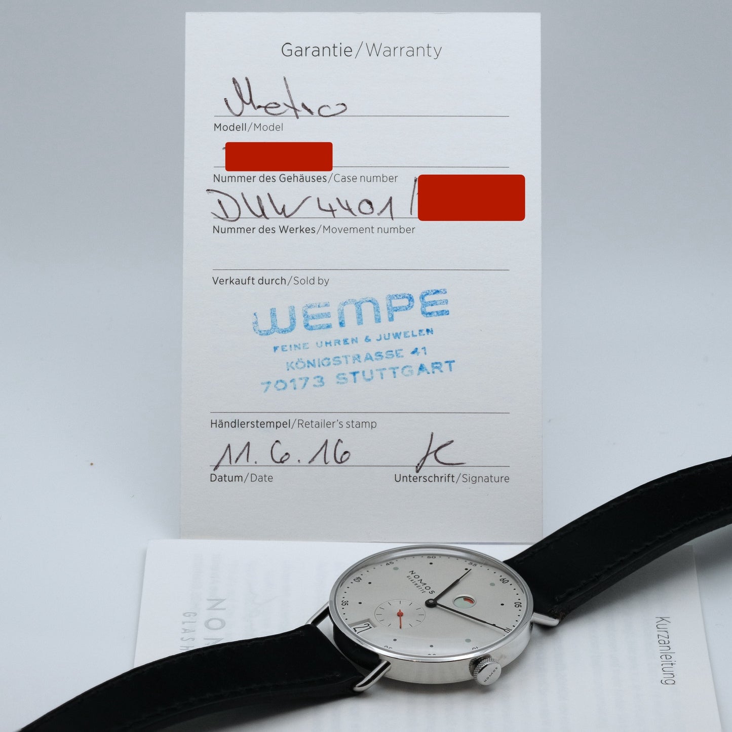 Metro Datum Gangreserve, Ref. 1101
